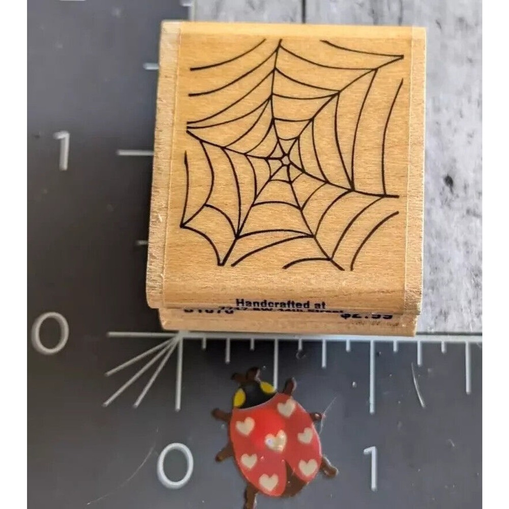 Stampabilities Spider Web B1070 2002 Rubber Stamp Wood #E37
